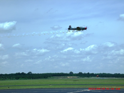 Experimental with smoke doing a low pass at KTBR