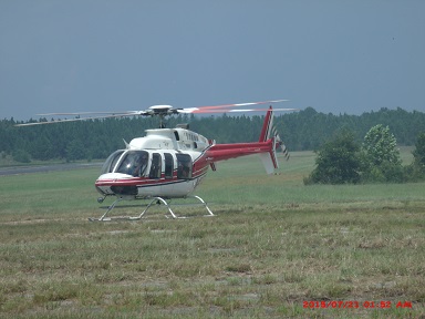 Forestry Helicopter landing at Statesboro Airport