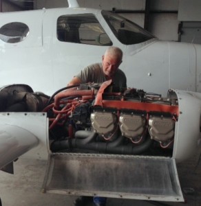 Bill Long rebuilding an Aircraft engine at the Statesboro Bulloch County Airport